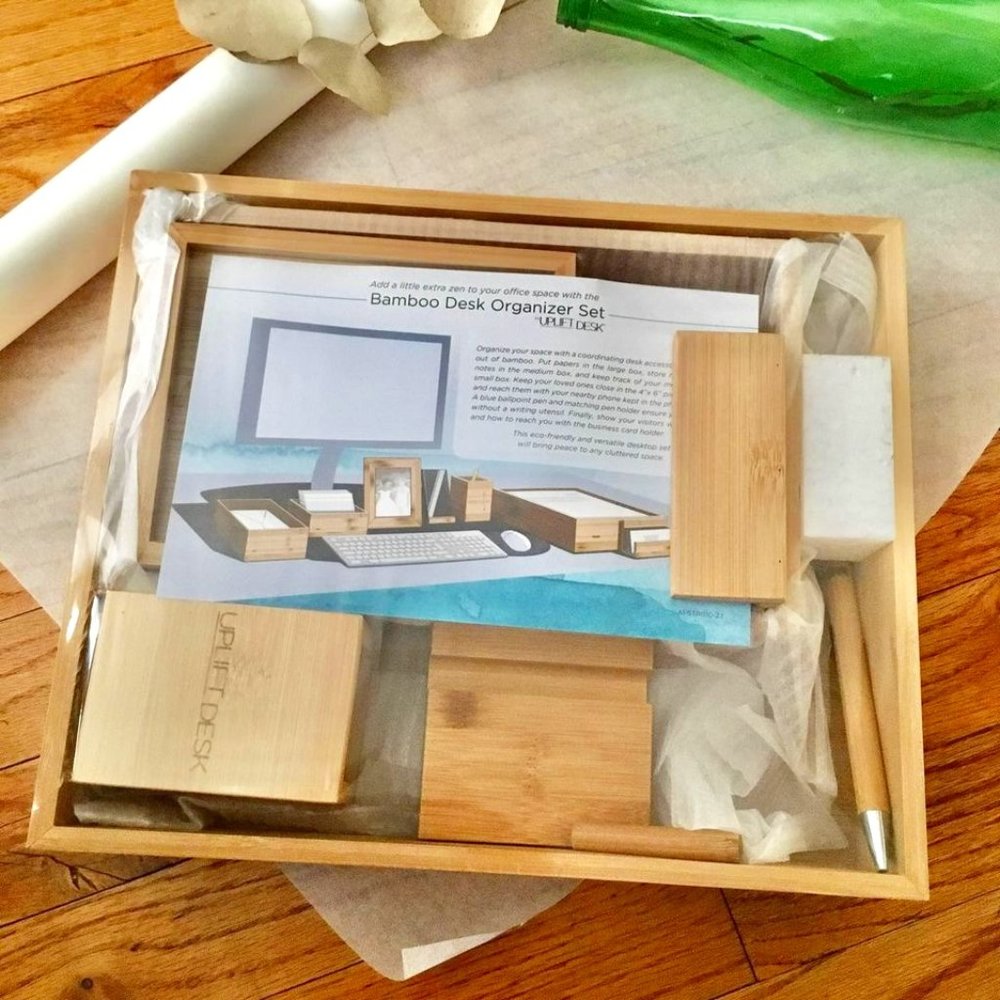 NWT Bamboo 8-Piece Desk Organizer Set by Uplift Desk